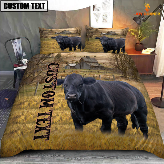 Uni Personalized Name Angus Cattle On The Farm 3D Bedding Set