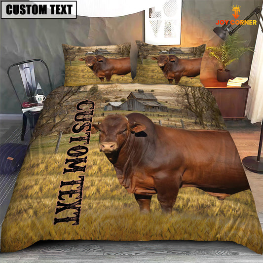 Uni Personalized Name Beefmaster Cattle On The Farm 3D Bedding Set