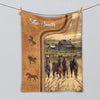 Uni Personalized Horse In Field Farmhouse Blanket