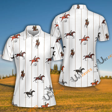 Unique Horse Stripe Pattern Polo Shirt