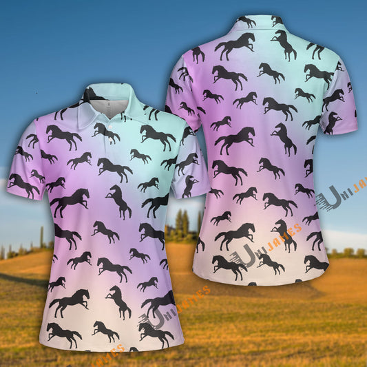 Unique Horse Colorful Pattern  Polo Shirt