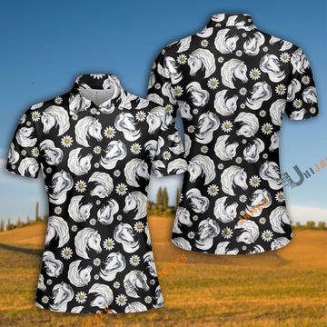 Unique Horse Black Pattern Polo Shirt