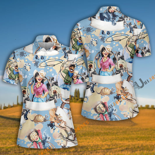 Unique Cowboy Pattern Polo Shirt