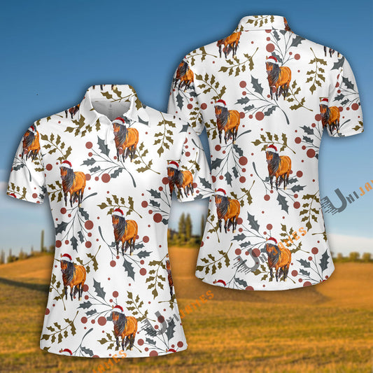 Unique Horse Christmas Pattern Polo Shirt