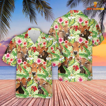 Uni Jersey Hibicus Floral 3D Hawaiian Shirt