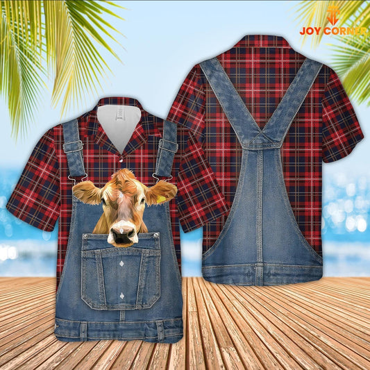 Unique Jersey Red Plaid Pattern 3D Shirts