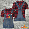 Unique Rooster Red Plaid Pattern 3D Shirts