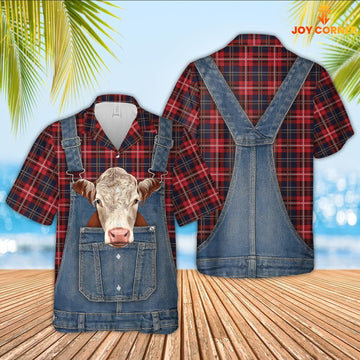 Unique Hereford Red Plaid Pattern 3D Shirts