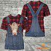 Unique Hereford Red Plaid Pattern 3D Shirts