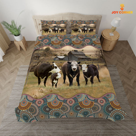 Uni Black Hereford Vintage 3D Bedding Set