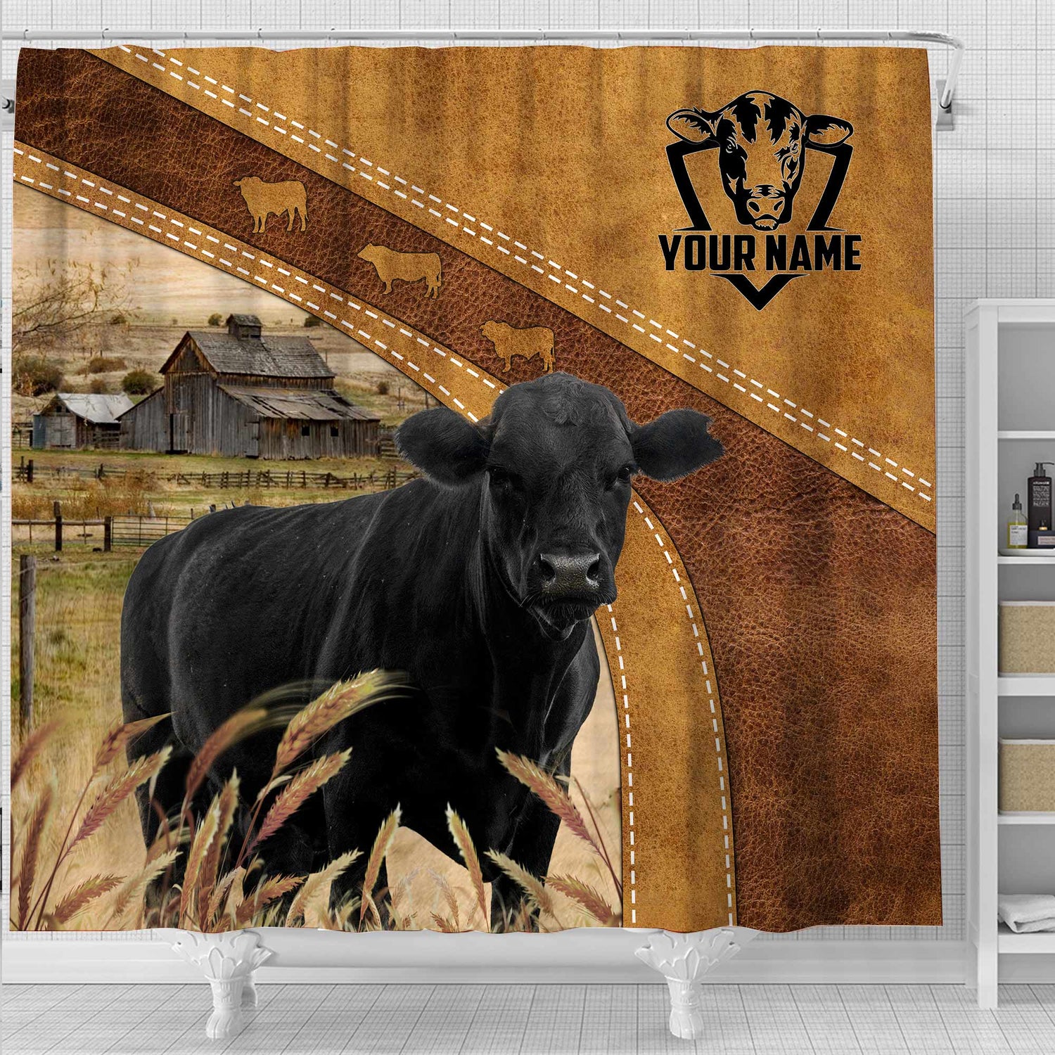 Uni Cattle Shower Curtain