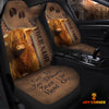 Uni Highland Cattle Leather Carving Customized Name Car Seat Cover Set