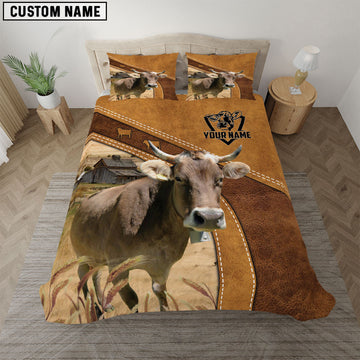 Uni Custom Name Brown Swiss Bedding set