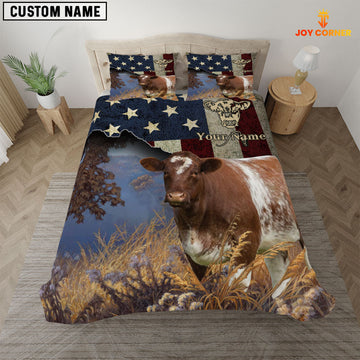 Uni Shorthorn America Customized Name 3D Bedding Set