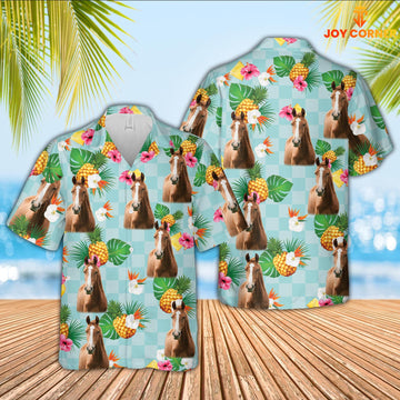 Uni Horse Flower Pattern 3D Hawaiian Shirt
