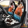 Uni Red Angus Pattern Customized Name Dairy Cow Car Seat Cover Set