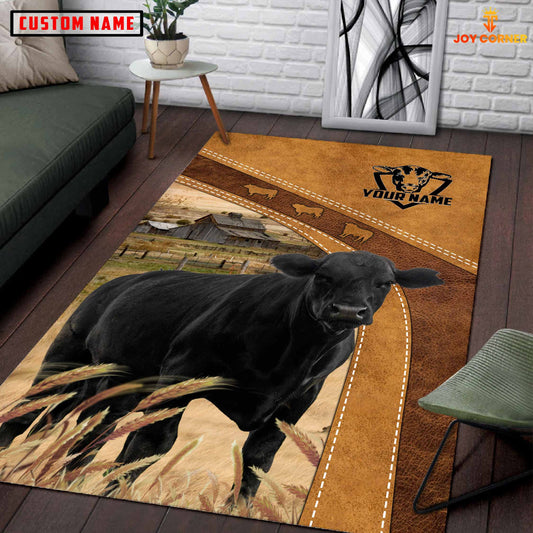 Uni Black Angus Farming Brown Personalized Name 3D Rug