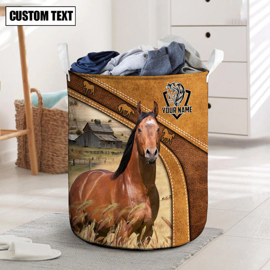 Uni Horse Brown Custom Name Basket