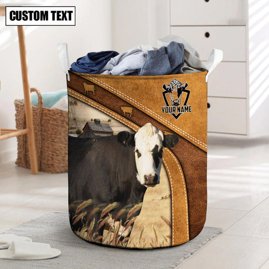 Uni Black Hereford Cattle Brown Custom Name Basket
