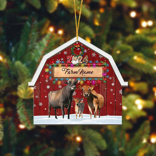 Uni Jersey Lovers Christmas Gift Red Barn Custom Shape Acrylic Ornament
