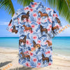 Unijames Floral Thoroughbred Horse Lover Hawaiian Shirt