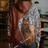 UniJames Personalized Thoroughbred Horse Split Faux Leather & Horseshoe 3D Hoodie