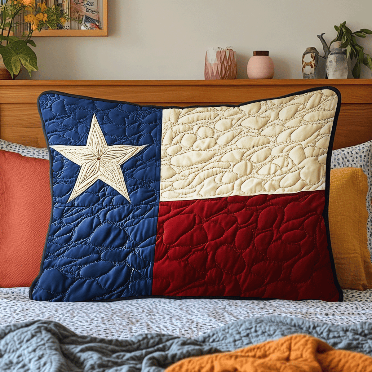 Texas Glory Quilted Bedding Pillow Case NCU0DV5333