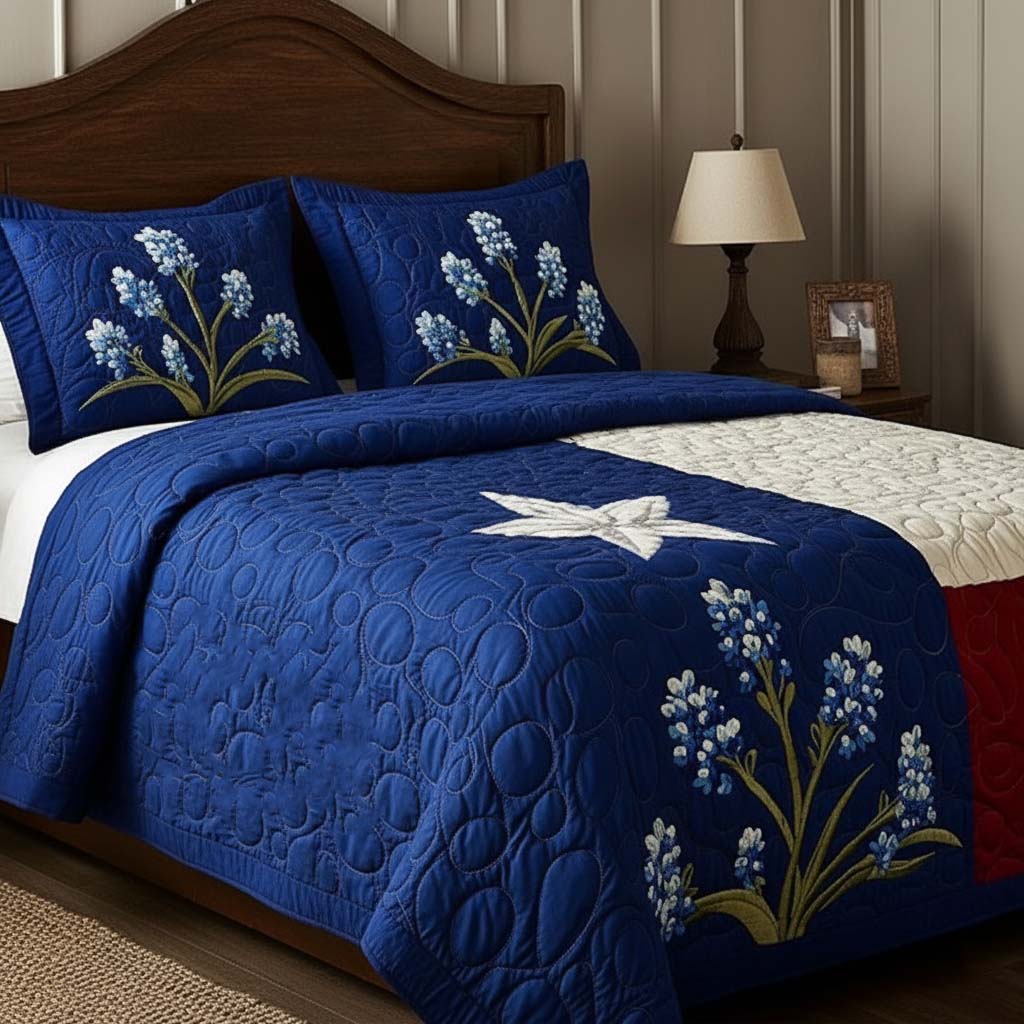 Texas Pride 3-Piece Quilted Bedding Set NCU0NT5503