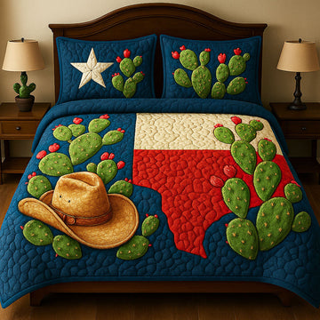 Texas Landscape 3-Piece Quilted Bedding Set NCU0NT6325
