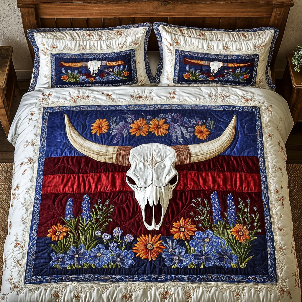 Texas Trails 3-Piece Quilted Bedding Set NCU0DV4954