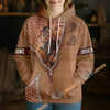 UniJames Thoroughbred Horse Faux Zipper Tooled Leather 3D Hoodie