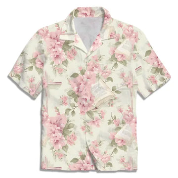 UniJames The Light Pink Flower With Bible Verse Hawaiian Shirt