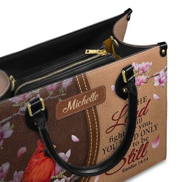 The Lord Will Fight For You Exodus 14 14 Cardinal, Handbag Design, Monogram Leather Handbag, Gifts for Women, CABLTB03271223.