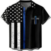 UniJames The Cross America Flag Christian Hawaiian Shirt - Hawaiian Beach Shirts for Men Women