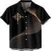 UniJames The Cross Rose Gold Christian Hawaiian Shirt - Hawaiian Beach Shirts for Men Women