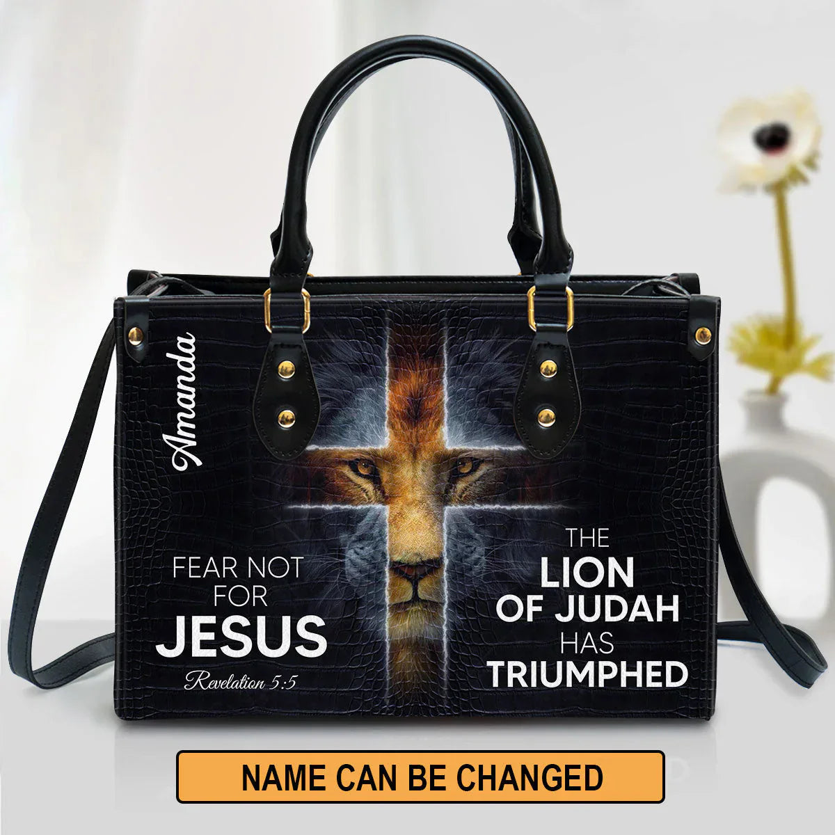 The Lion Of Judah Has Triumphed Leather Handbag, Personalized Gifts, Gifts for Women, Christmas Gift.