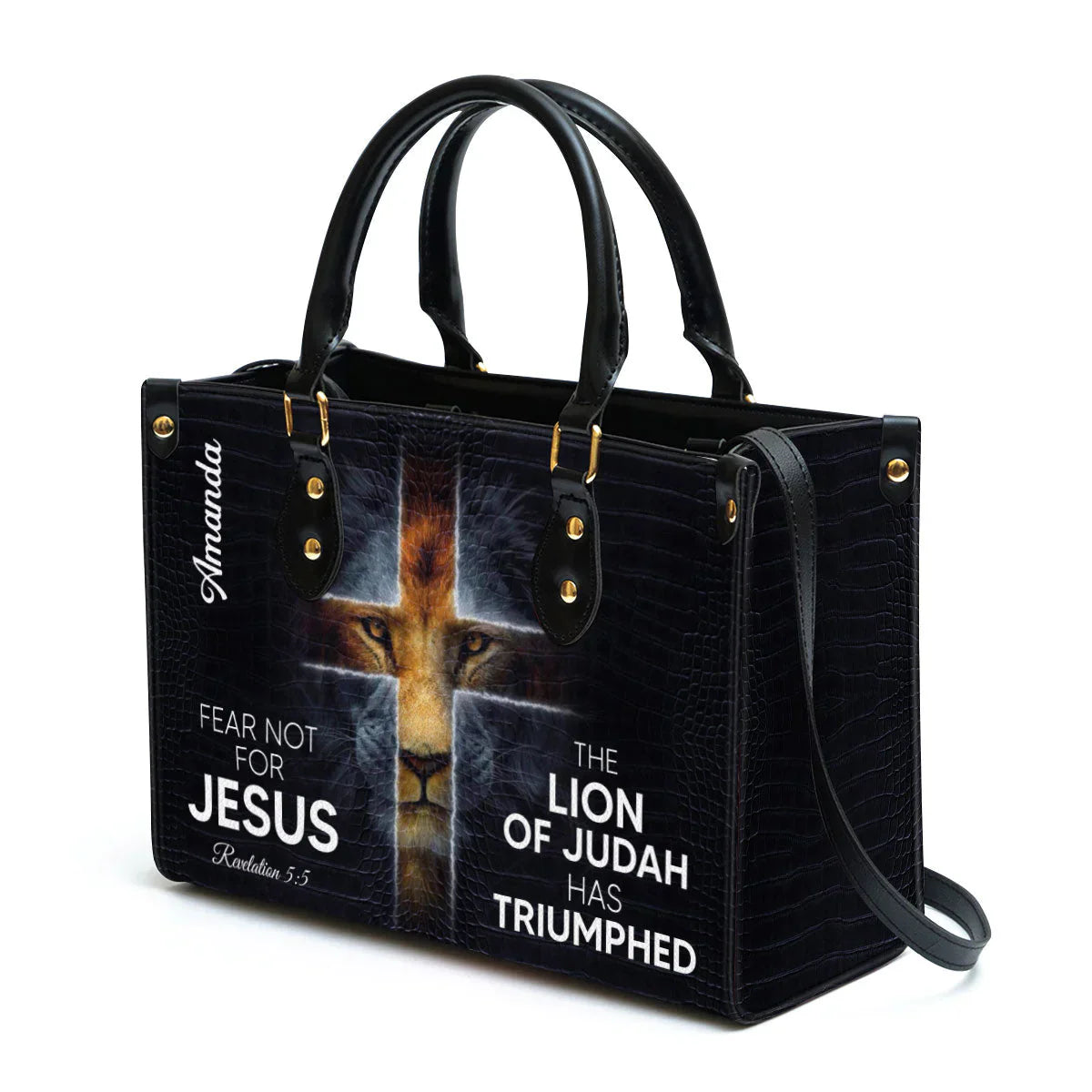 The Lion Of Judah Has Triumphed Leather Handbag, Personalized Gifts, Gifts for Women, Christmas Gift.
