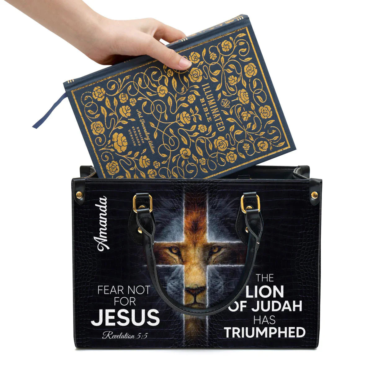 The Lion Of Judah Has Triumphed Leather Handbag, Personalized Gifts, Gifts for Women, Christmas Gift.