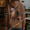 UniJames Personalized Thoroughbred Horse Leather-Look Hoodie