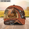 Unijames Personalized Horse Orange Brown Leather Style Cap (9 Breeds)