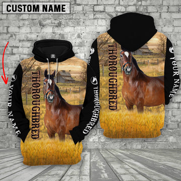 Uni Personalized Name Thoroughbred House On The Farm 3D Hoodie