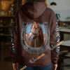 UniJames Personalized Horse Breed Horseshoe Brown Leather 3D Hoodie