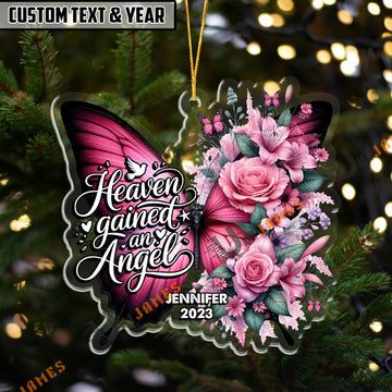 UniJames Personalized Heaven Gained An Angel Butterfly Memorial Acrylic Ornament