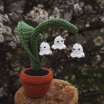 UniJames Lily of the Valley, Amigurumi Creepy Plant In A Pot, Handmade Crochet