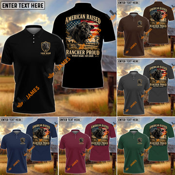 UniJames Personalized American Raised Black Angus Rancher Polo Shirt