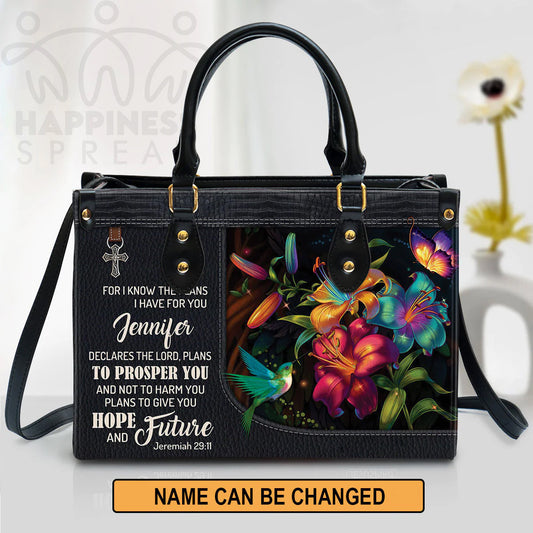 Personalized Hand Bag, For I Know The Plans I Have For You, Personalized Gifts, Gifts for Women.