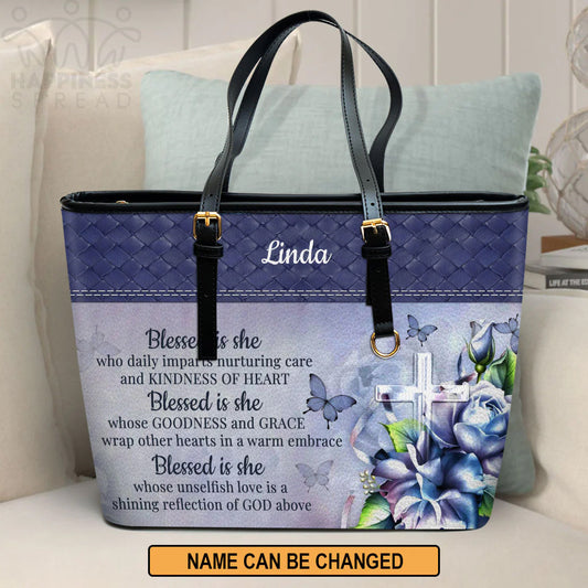 Personalized Hand Bag, Blessed Is She Who Daily Imparts Nurturing Care And Kindness Of Heart, Personalized Gifts, Gifts for Women.