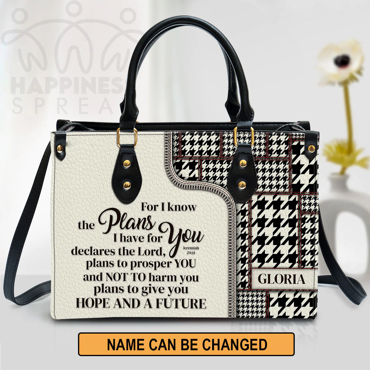 Personalized Hand Bag, For I Know The Plans I Have For You Jeremiah 29:11, Personalized Gifts, Gifts for Women.