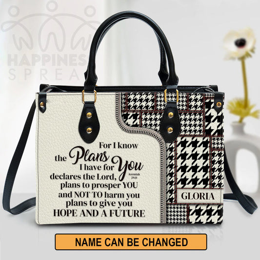 Personalized Hand Bag, For I Know The Plans I Have For You Jeremiah 29:11, Personalized Gifts, Gifts for Women.