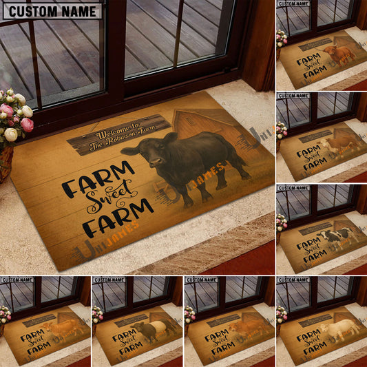 UniJames Farm Sweet Farm Vintage Doormat (12 Cattle Breeds)